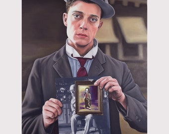 Buster Keaton painting print