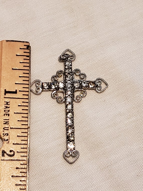 Vintage crystal cross 2 inches long circa 1950's/1960… - Gem