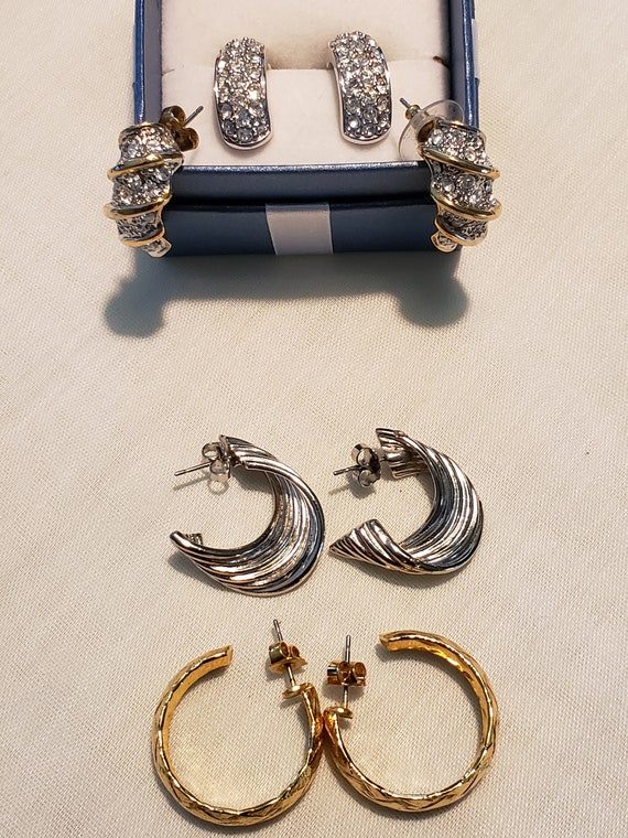 Lot of 4 pair vintage pierced earrings circa 1980'