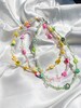 Colorful Beaded Charm Necklaces | Indie Charm Chokers | Yellow Green Pink Charm Necklaces 