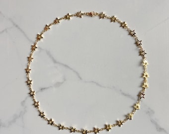 The “Estrella” necklace! | gold star chain necklace | gold dainty chain necklace, Stainless Steel