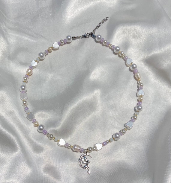 The vidia Necklace Fairy Charm Purple Beaded Necklace - Etsy