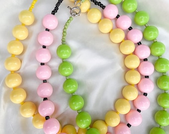 Colorful bubble beaded necklaces! | Harry Styles inspired necklace | Harry’s House Necklace | Harry Styles Pearl necklace| big bead necklace