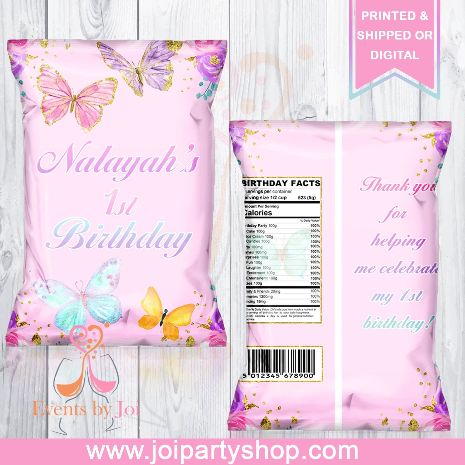 Butterfly Chip Bags Butterfly Favors Butterfly Party Favors Etsy