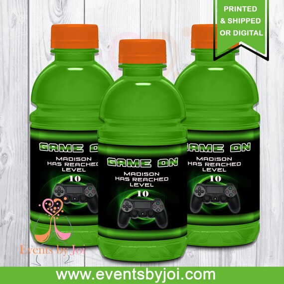 Gamer Gatorade Labels Gamer Gatorade Printables Gamer Etsy - printable roblox party robux water bottle label template etsy