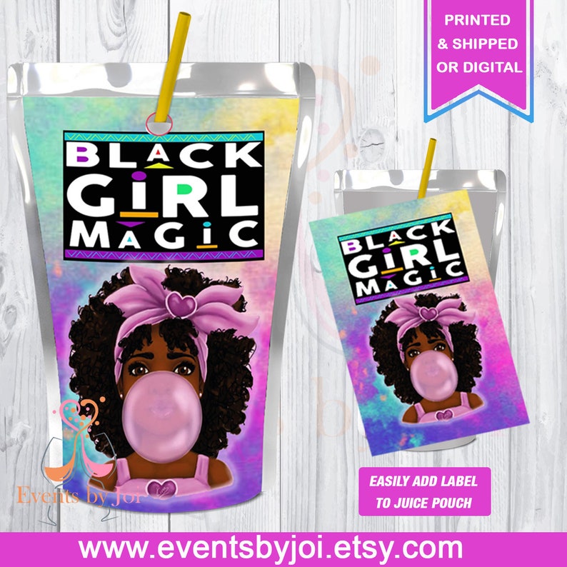 Black Girl Magic Juice Pouch Labels Juice Pouch Labels Black Etsy