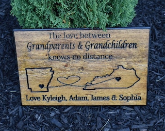 Grandma Gift, Grandparents Sign, Personalized,50th Anniversary Gifts,Grandkids Sign,Grandchildren,Grandpa Gift,Family Name Sign,Wood Carving