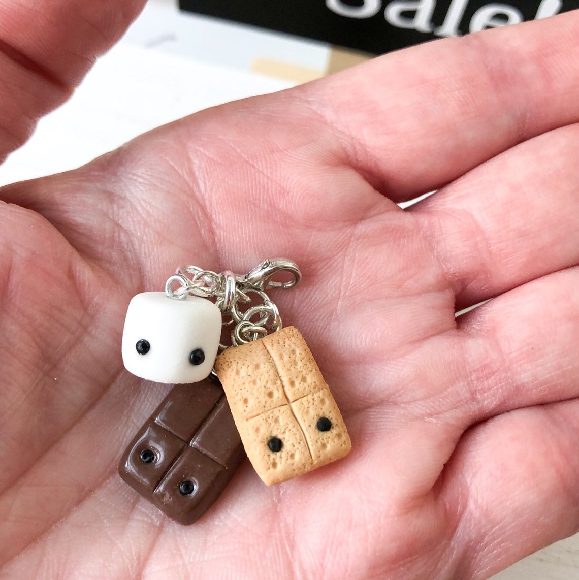 S'mores Clay Keychain Charms Etsy