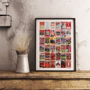 Liverpool Football History of Programme Covers A3 Print Poster - Gift for Footy Fan - Valentines Gift