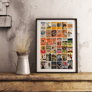 Hull City Football History of Programme Covers A3 Print Poster - Gift for Footy Fan - Valentines Gift