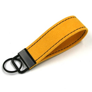Keyring Alcantara Yellow custom handmade elegant car key custom personalized ferrari racing