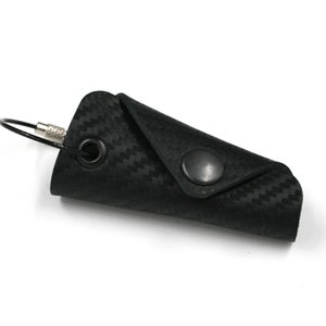 Key Case Black Key Pouch Keycage Key Boy Organizer smartkey genuine leather Carbon Alcantara