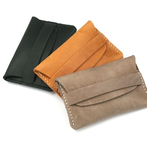 Estojo de couro para cartão de visita Estojo para cartão EC Estojo para cartão de identificação Estojo para cartão carteira com aba carteira pull-up em várias cores