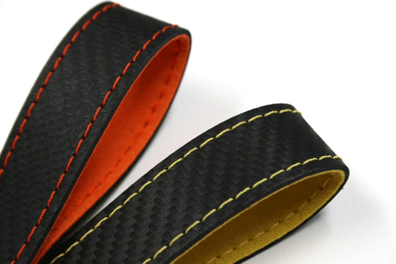 Personalized Carbon Alcantara key fobs for car keys, various colors image 4