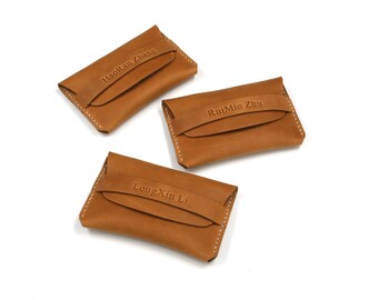 Leather business card case EC card case ID card case card case wallet purse flap wallet pull-up cognac jerez