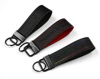 Personalized keychain Carbon Alcantara for car keys, various colors