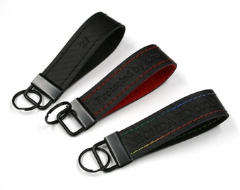 Personalized keychain carbon Alcantara for car keys, different colors