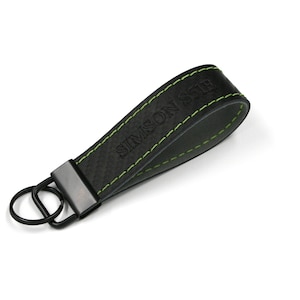 Personalized Carbon Alcantara key fobs for car keys, various colors image 3