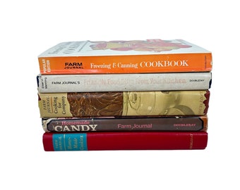 Farm Journal 5 Cookbook Lot -Candy Making, Cookies , Canning , Food Gifts,Instant Cookbook Library, Great gift idea !