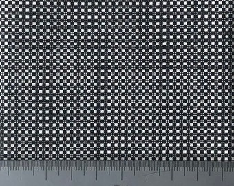 Black and white tiny check cotton print