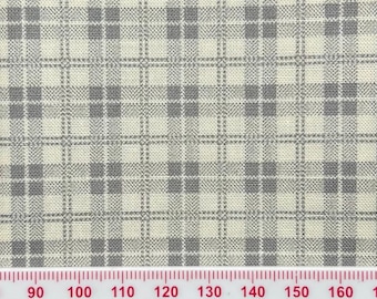 Cream and grey tartan cotton print. Perfect for small scale crafts and patchwork.
