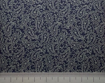 Stampa paisley in cotone blu scuro