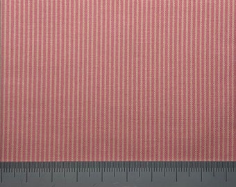 Pink and cream tiny striped cotton print. Perfect for small scale crafts