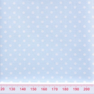 Baby blue polka dot cotton print