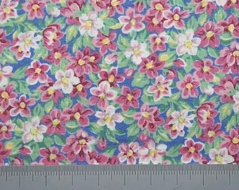 Bright mixture of flowers, 100% cotton print.