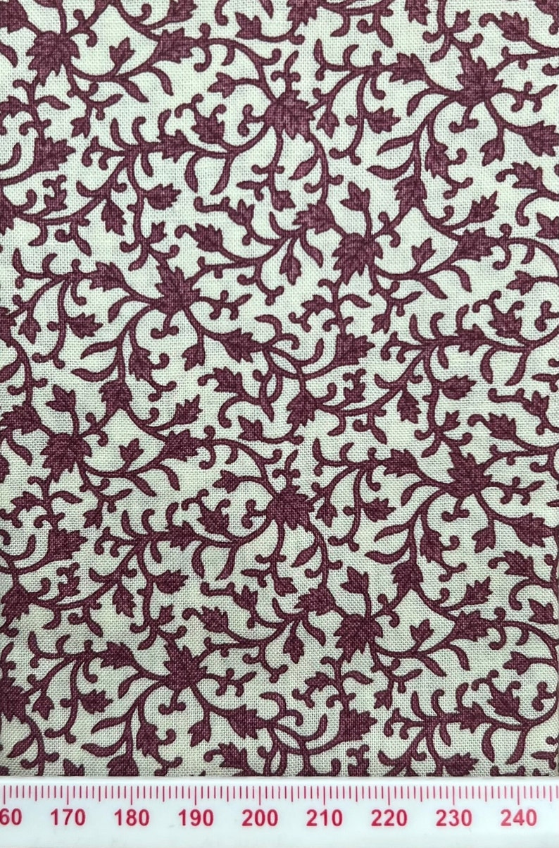 Red Leaf Design. Small Scale Prints on 100% Cotton. Great for Doll ...