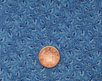 Leaves in blue. Perfect for 1:12th scale dolls house, dress making and patchwork quilting.