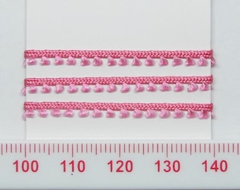 Tiny picot braid - bright pink 3 metre length