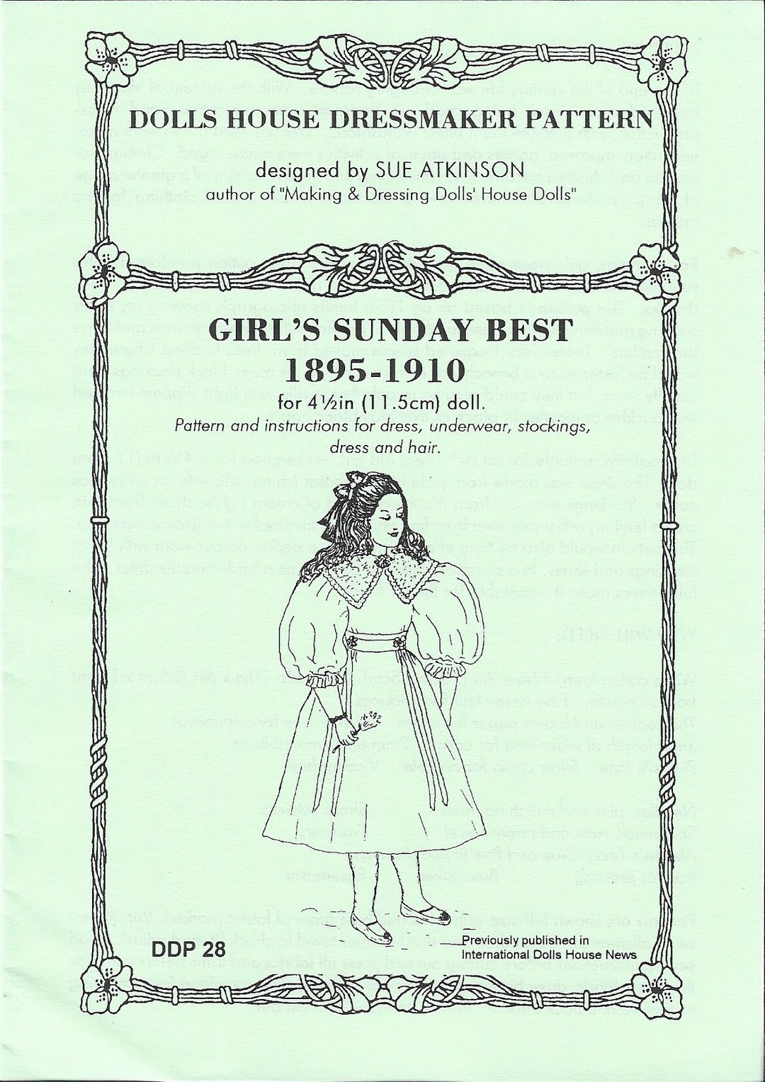 Dolls House Dressmaker Patterns - Girls Sunday Best 1895-1910 - Etsy