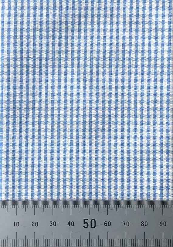 Blue and White Check Cotton Print. Perfect for Small Scale | Etsy