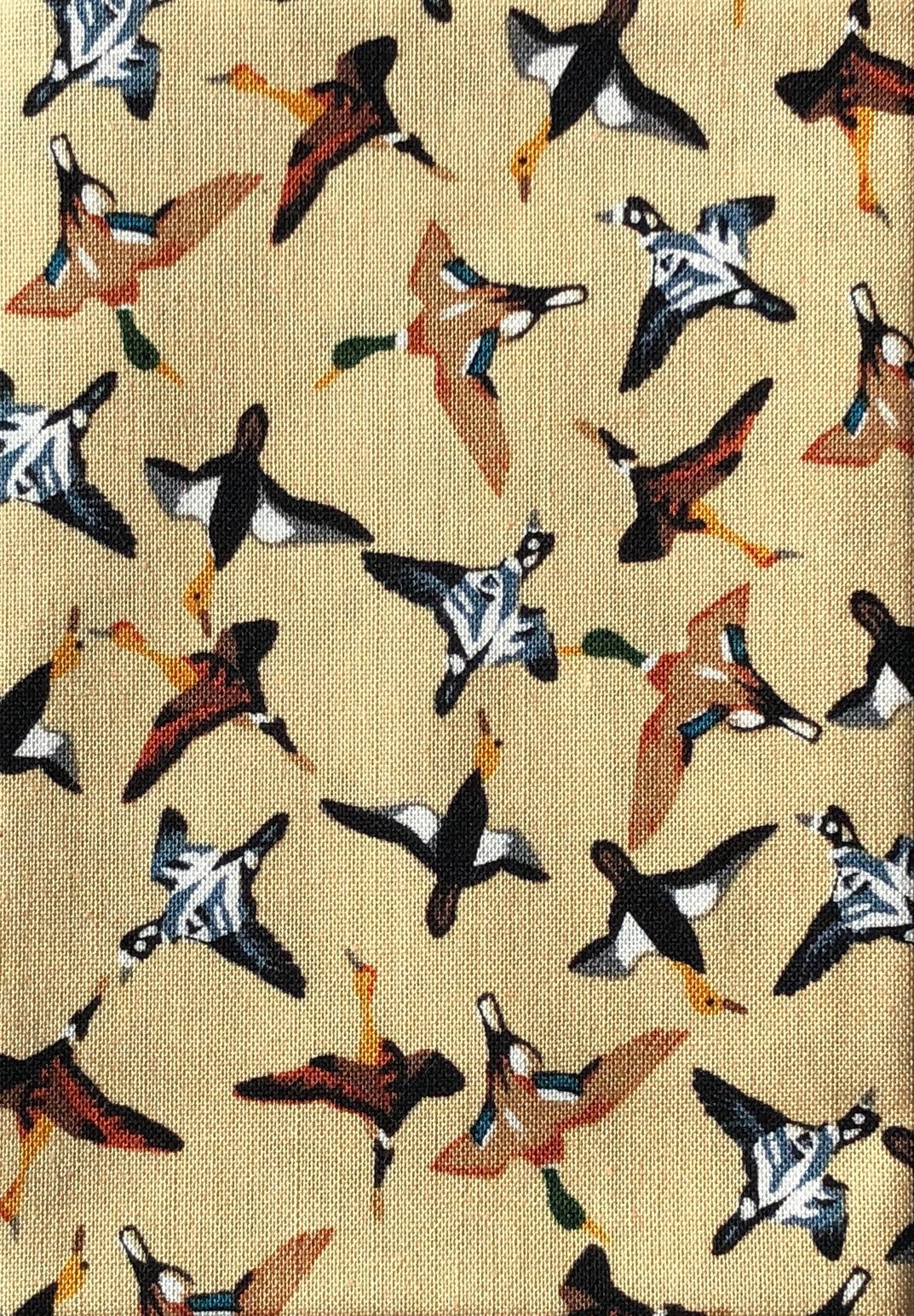 Geese Print on Yellow 100% Cotton Fabric - Etsy