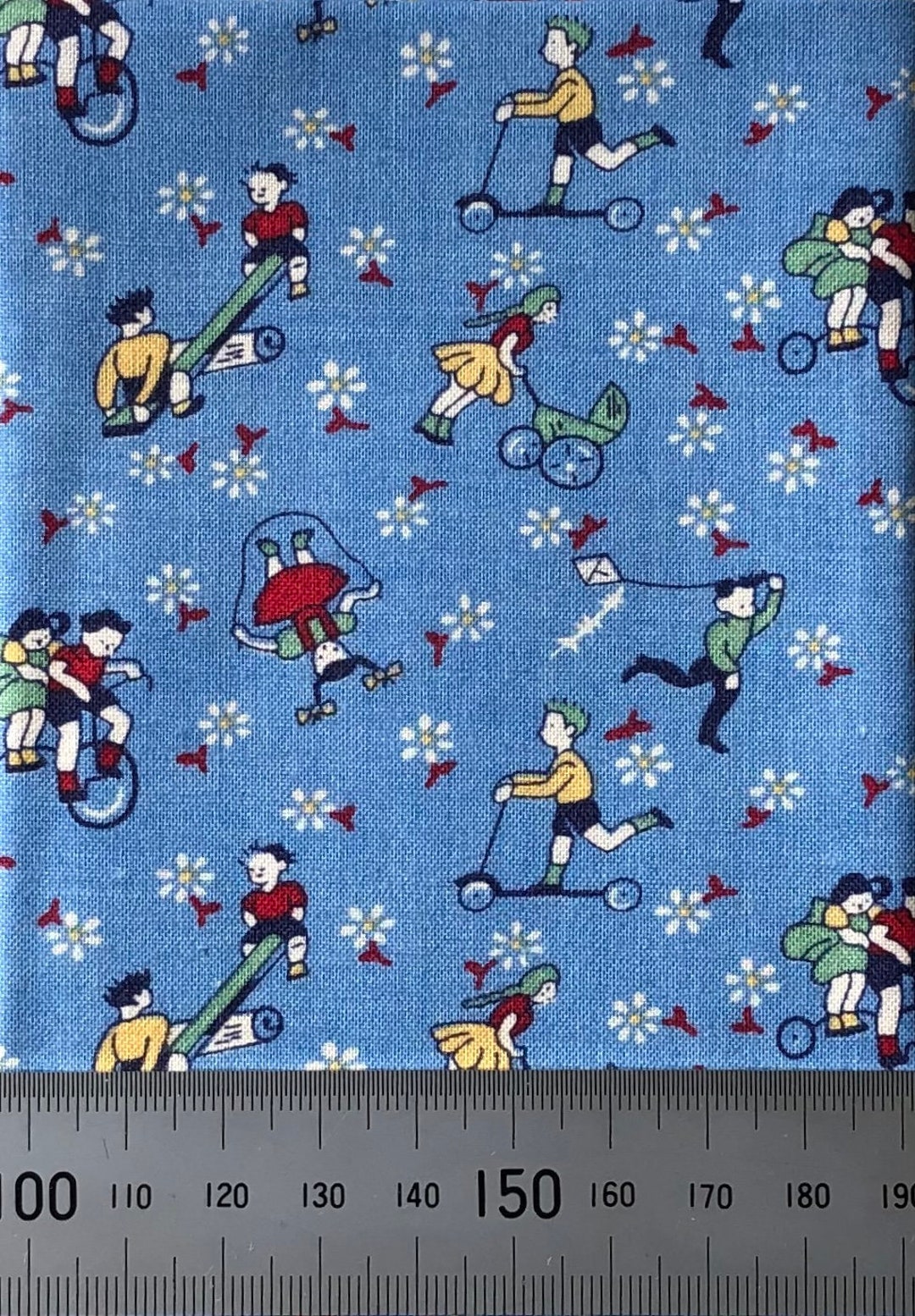 Children Playing on Blue Cotton. - Etsy