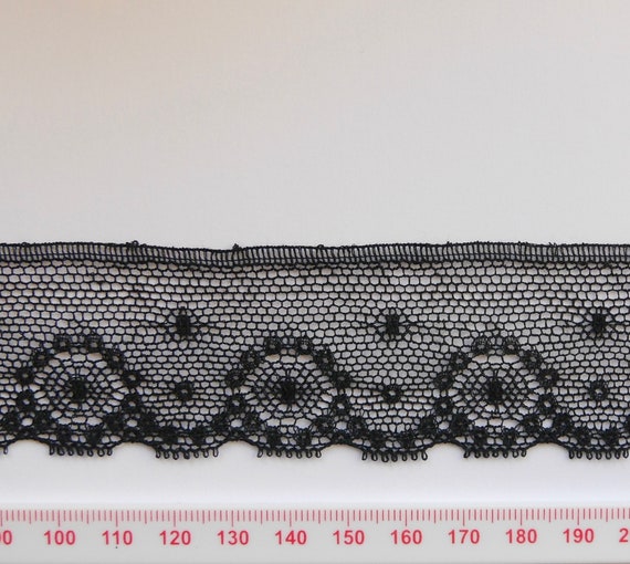 Fine Cotton Lace Black approx 38mm Wide by the Metre Etsy