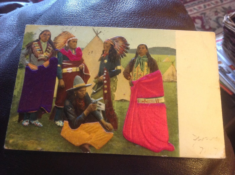Rare illustrated Native American Postcard 1908