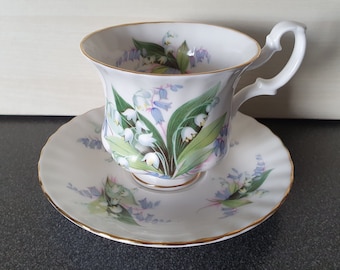 Royal Albert Summertime Series, porcelain cup and saucer, Lily of the Valley