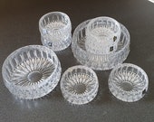 Cut lead crystal bowls, set of 8, Seebachhütte 24 lead crystal, made in Germany.