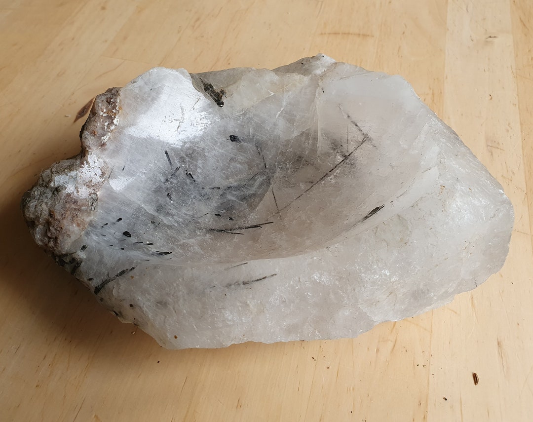 Vintage Quartz Ashtray, Natural Gemstone, Rutilated Quartz Etsy