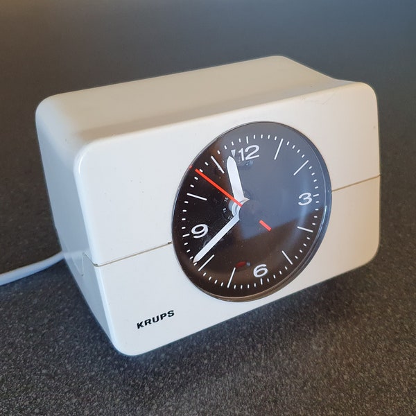 Krups alarm clock, type 672, white, space age clock