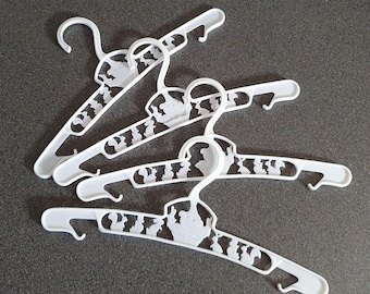 Vintage baby clothes hangers (4), made in Hong Kong, 1960s or 1970s