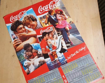 1991 年のヴィンテージ コカコーラ カレンダー ポスター - Etsy 日本