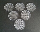 Vintage 70s glass coasters, set of 6, glass or crystal