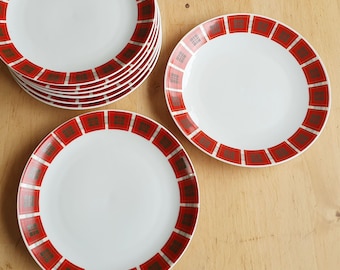 Vintage Winterling cake plates (8) rectangle, geometric pattern, 60s design