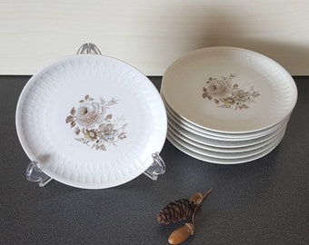 Mosa cake plates (8 pieces), vintage floral cake plates