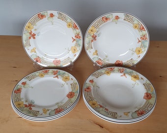 Wedgwood Trellis Flower plates, 8 plates, vitro-china, Easter breakfast