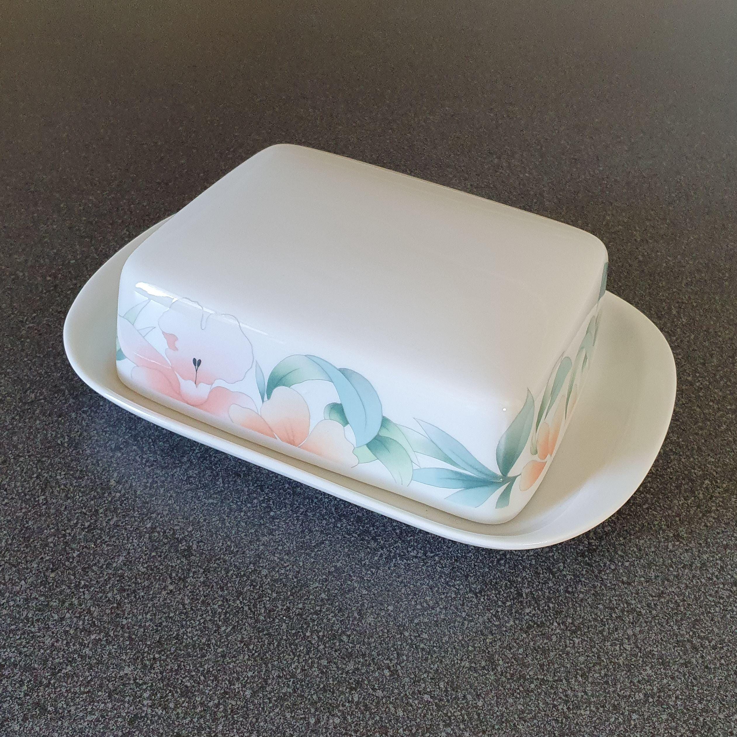 アルツバーグ磁器製蓋付きバター皿、1980 年代の花柄デザイン - Etsy 日本