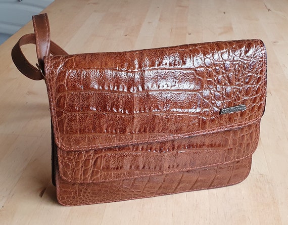 La Toscana Shoulder Bag Faux Crocodile Leather Vintage 80s 